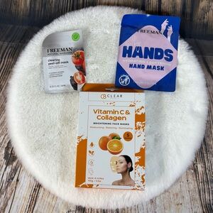 Clear Beauty Vitamin C & Collagen 5 Masks; Freeman Hand Mask; Freeman Peel Mask